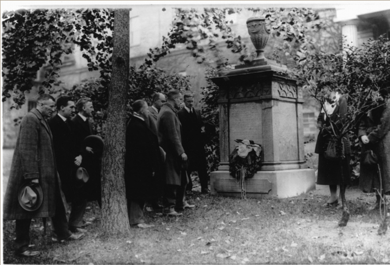 Honouring the Founder, at James McGill's monument, McGill University, Montreal, QC, 1921